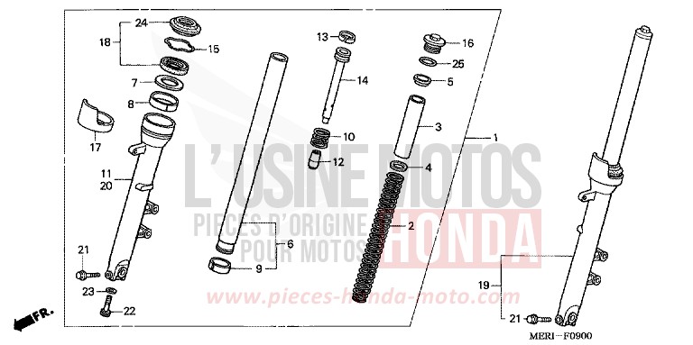 GABEL, VORNE von CBF600N ABS NORTH POLE BLUE METALLIC (PB342) von 2004
